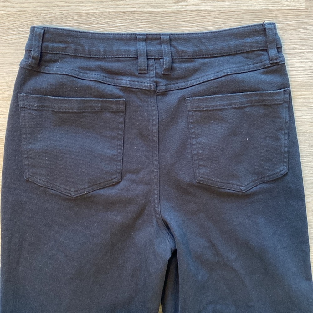 Hudson Wide Leg Cropped Dark Denim Trousers - Picture 6 of 9